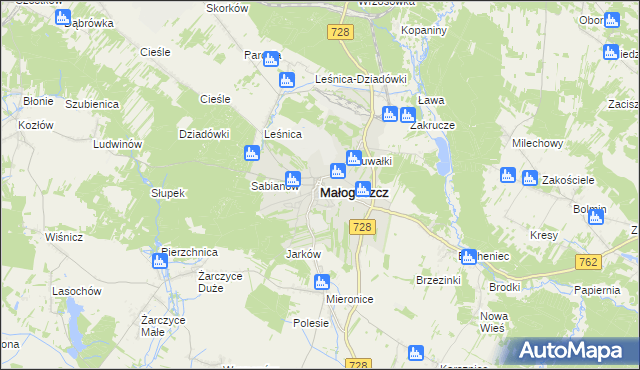 mapa Małogoszcz, Małogoszcz na mapie Targeo