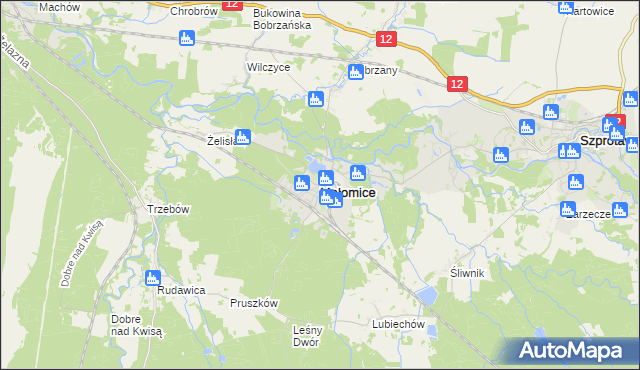 mapa Małomice, Małomice na mapie Targeo