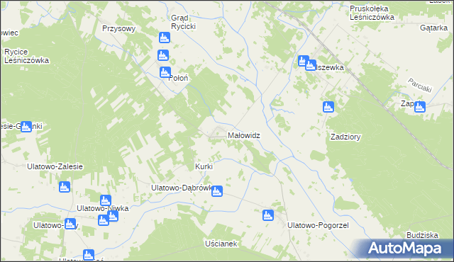 mapa Małowidz, Małowidz na mapie Targeo