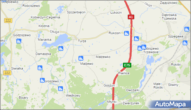 mapa Małżewko, Małżewko na mapie Targeo