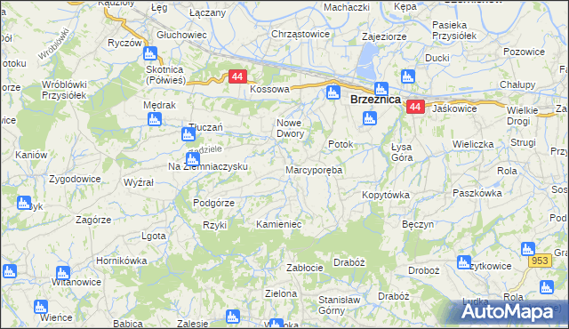 mapa Marcyporęba, Marcyporęba na mapie Targeo