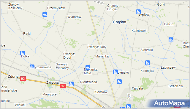 mapa Marianka gmina Chąśno, Marianka gmina Chąśno na mapie Targeo