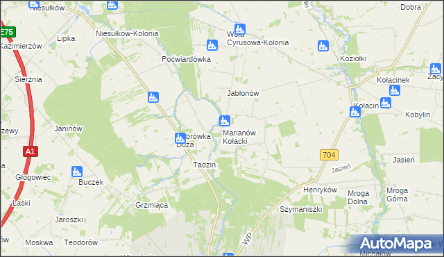 mapa Marianów Kołacki, Marianów Kołacki na mapie Targeo