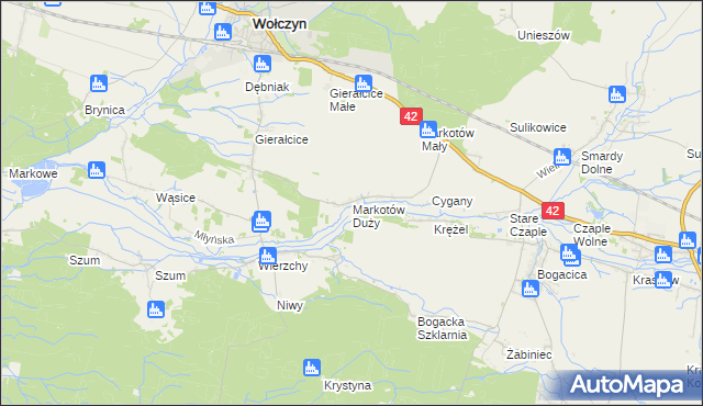 mapa Markotów Duży, Markotów Duży na mapie Targeo