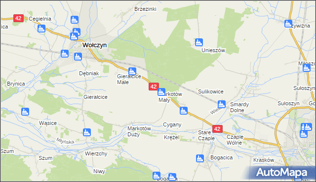 mapa Markotów Mały, Markotów Mały na mapie Targeo