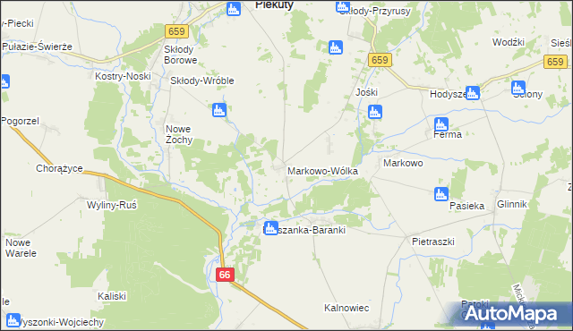 mapa Markowo-Wólka, Markowo-Wólka na mapie Targeo