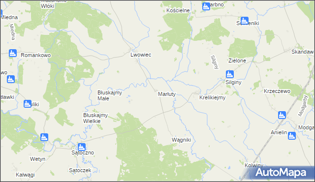 mapa Marłuty, Marłuty na mapie Targeo