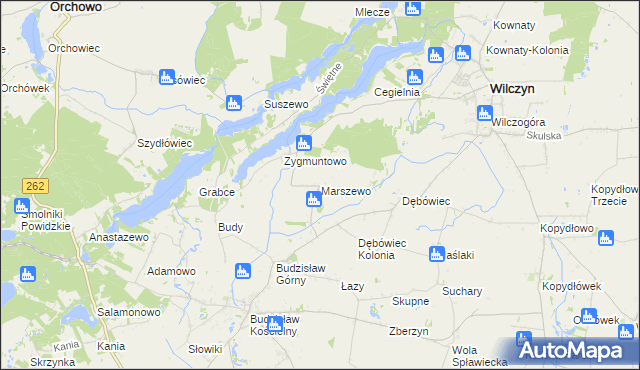 mapa Marszewo gmina Kleczew, Marszewo gmina Kleczew na mapie Targeo