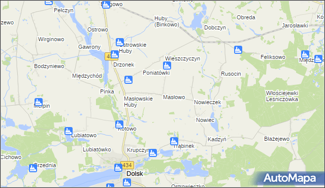 mapa Masłowo gmina Dolsk, Masłowo gmina Dolsk na mapie Targeo