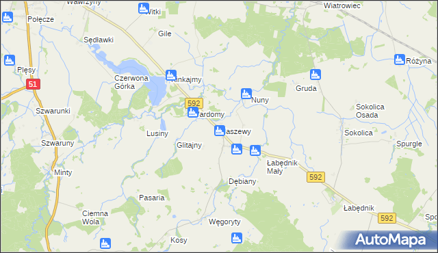 mapa Maszewy, Maszewy na mapie Targeo