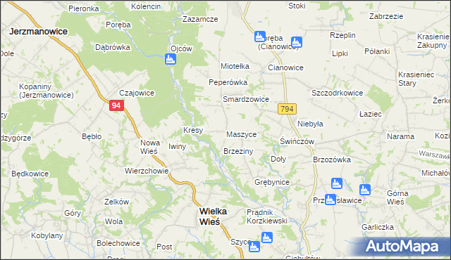 mapa Maszyce, Maszyce na mapie Targeo