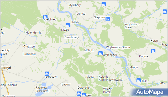 mapa Matejki, Matejki na mapie Targeo