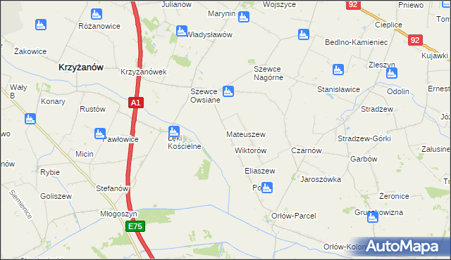 mapa Mateuszew, Mateuszew na mapie Targeo