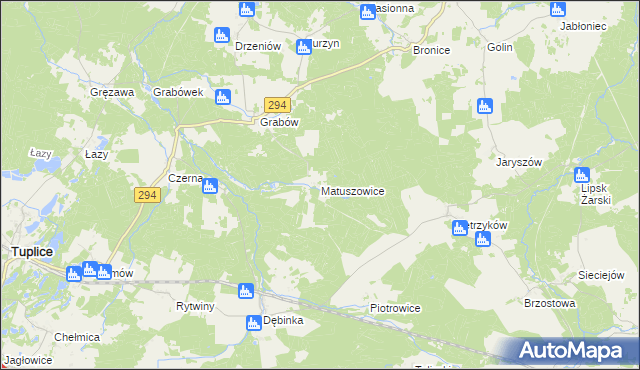 mapa Matuszowice, Matuszowice na mapie Targeo