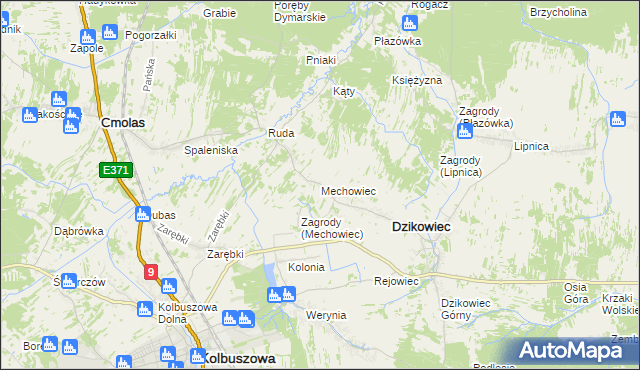 mapa Mechowiec, Mechowiec na mapie Targeo