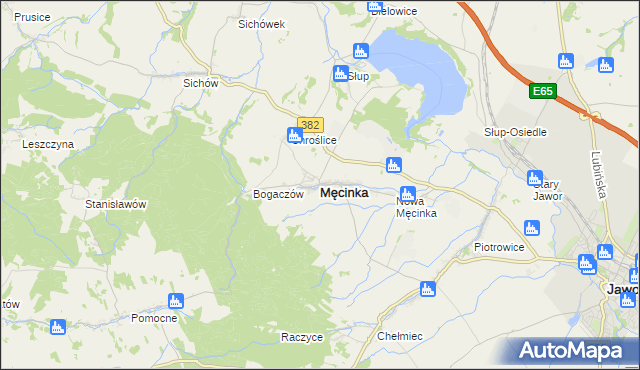 mapa Męcinka, Męcinka na mapie Targeo