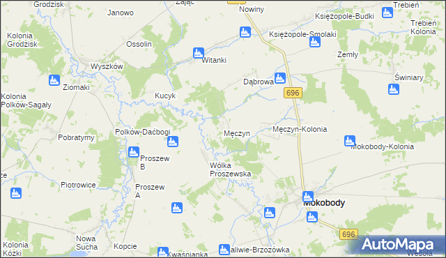 mapa Męczyn, Męczyn na mapie Targeo