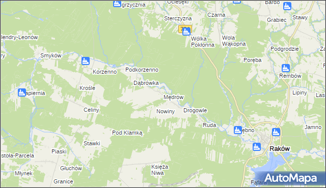 mapa Mędrów, Mędrów na mapie Targeo