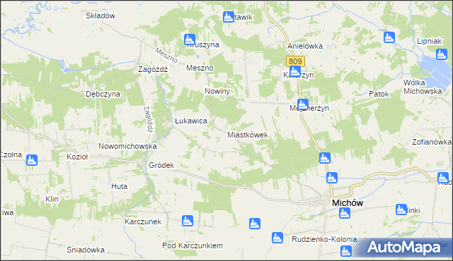 mapa Miastkówek, Miastkówek na mapie Targeo