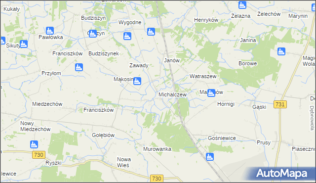 mapa Michalczew, Michalczew na mapie Targeo