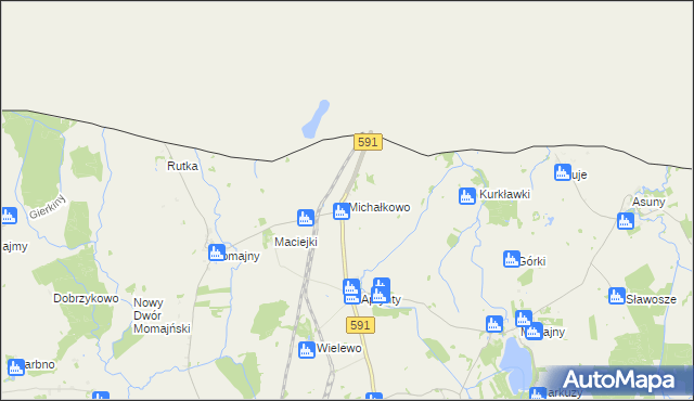 mapa Michałkowo gmina Barciany, Michałkowo gmina Barciany na mapie Targeo