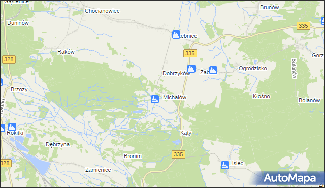 mapa Michałów gmina Chocianów, Michałów gmina Chocianów na mapie Targeo