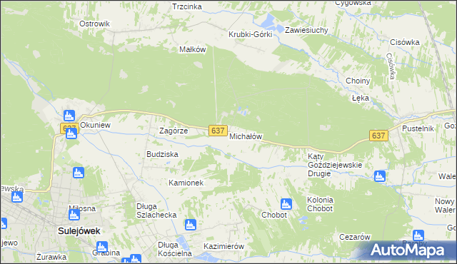 mapa Michałów gmina Halinów, Michałów gmina Halinów na mapie Targeo