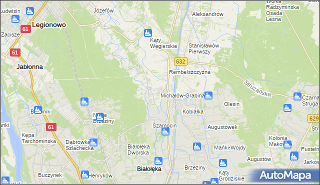 mapa Michałów-Grabina, Michałów-Grabina na mapie Targeo