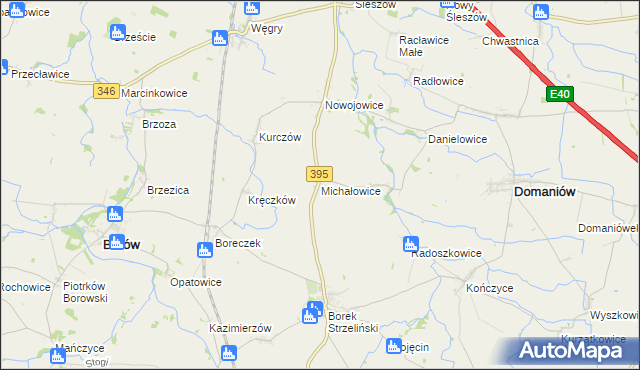 mapa Michałowice gmina Borów, Michałowice gmina Borów na mapie Targeo