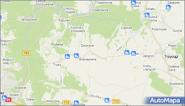 mapa Michałówka gmina Trzyciąż, Michałówka gmina Trzyciąż na mapie Targeo