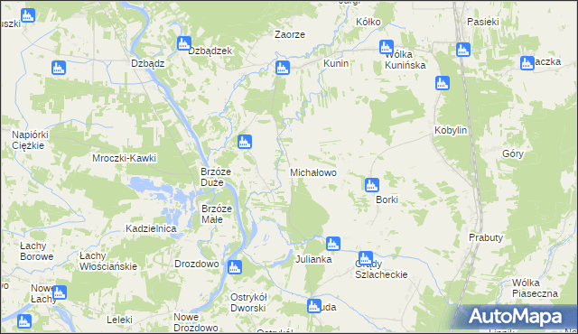 mapa Michałowo gmina Goworowo, Michałowo gmina Goworowo na mapie Targeo