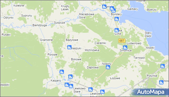 mapa Michnówka, Michnówka na mapie Targeo