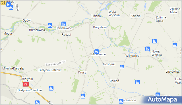 mapa Michowice gmina Głuchów, Michowice gmina Głuchów na mapie Targeo