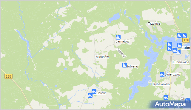 mapa Miechów gmina Sulęcin, Miechów gmina Sulęcin na mapie Targeo