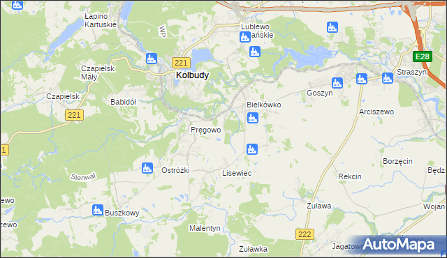 mapa Miechucińskie Chrósty, Miechucińskie Chrósty na mapie Targeo