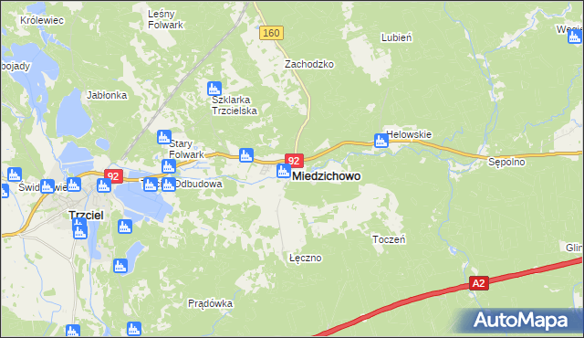 mapa Miedzichowo, Miedzichowo na mapie Targeo