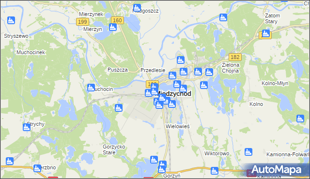 mapa Międzychód, Międzychód na mapie Targeo