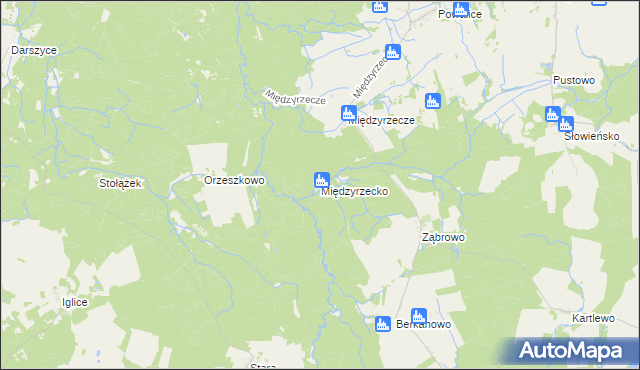 mapa Międzyrzecko, Międzyrzecko na mapie Targeo