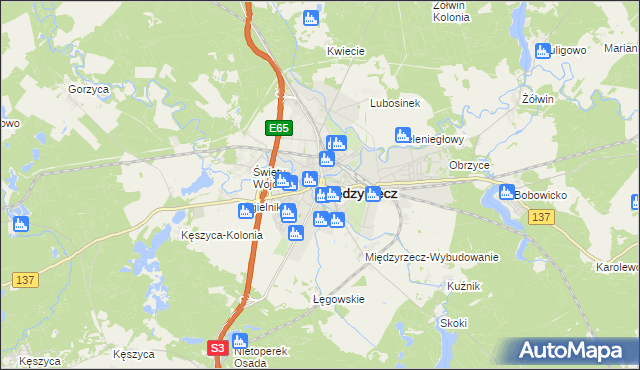 mapa Międzyrzecz, Międzyrzecz na mapie Targeo