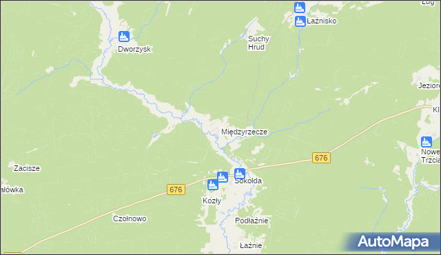 mapa Międzyrzecze gmina Supraśl, Międzyrzecze gmina Supraśl na mapie Targeo