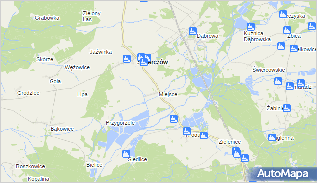 mapa Miejsce gmina Świerczów, Miejsce gmina Świerczów na mapie Targeo