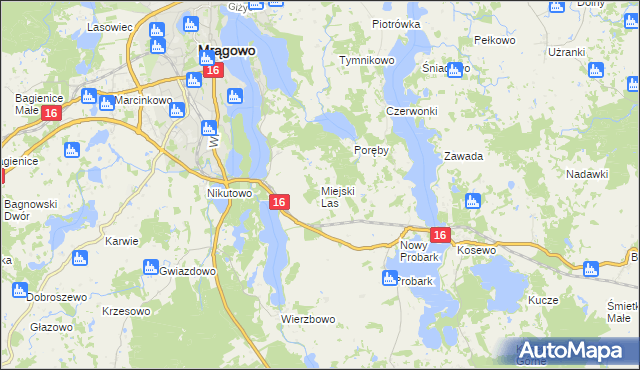 mapa Miejski Las, Miejski Las na mapie Targeo