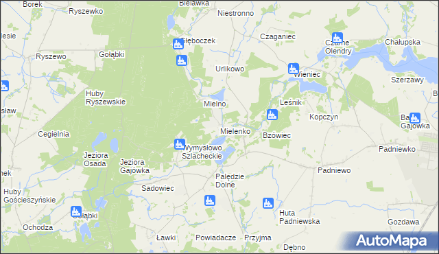 mapa Mielenko gmina Mogilno, Mielenko gmina Mogilno na mapie Targeo