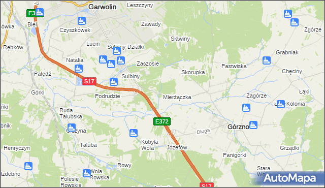 mapa Mierżączka, Mierżączka na mapie Targeo