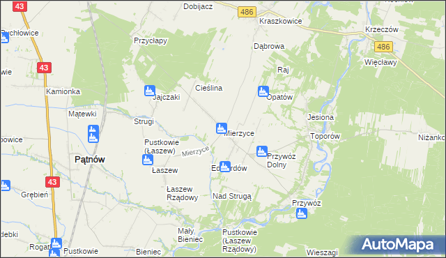 mapa Mierzyce, Mierzyce na mapie Targeo