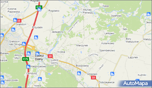 mapa Mierzynek gmina Lubicz, Mierzynek gmina Lubicz na mapie Targeo