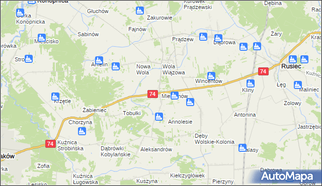 mapa Mierzynów, Mierzynów na mapie Targeo