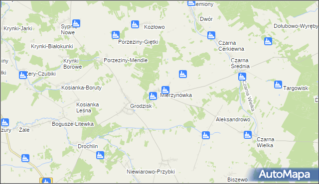 mapa Mierzynówka, Mierzynówka na mapie Targeo