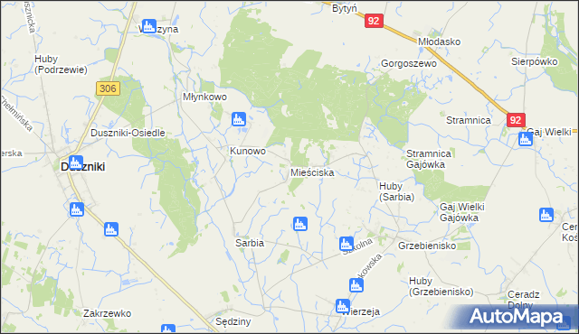 mapa Mieściska, Mieściska na mapie Targeo