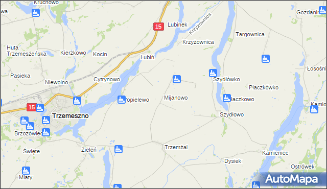 mapa Mijanowo, Mijanowo na mapie Targeo